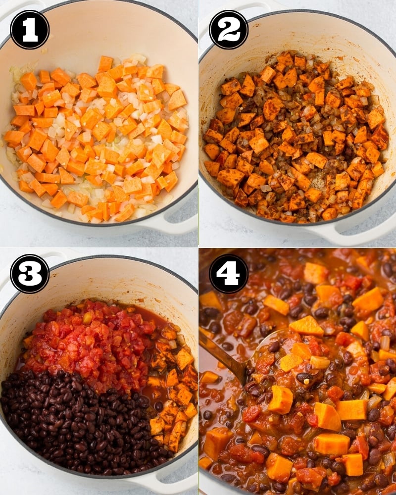 collage of how to make chili