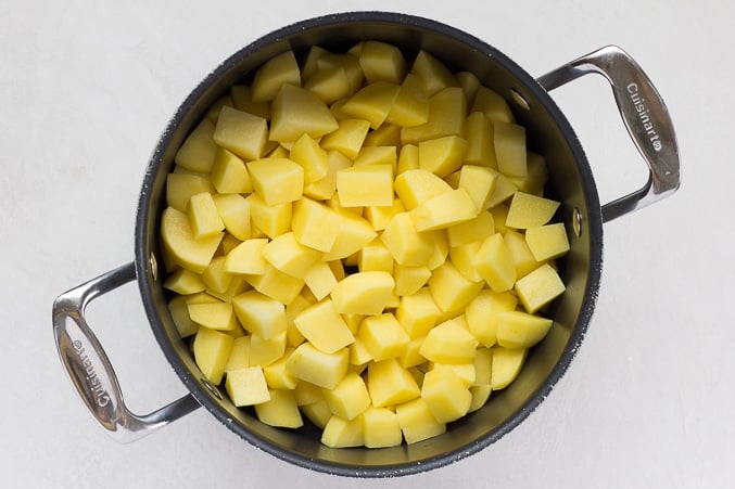 potatoes cooking in a pot