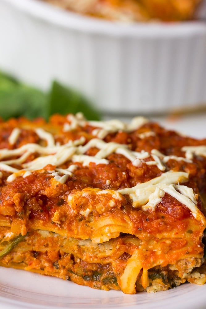 vegan lasagna with spinach tofu ricotta