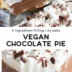 pinterest collage of vegan chocolate pie