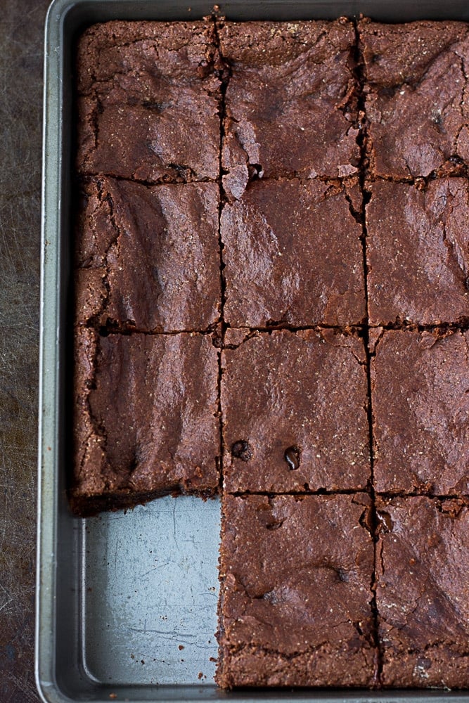 Brownies cut in the pan