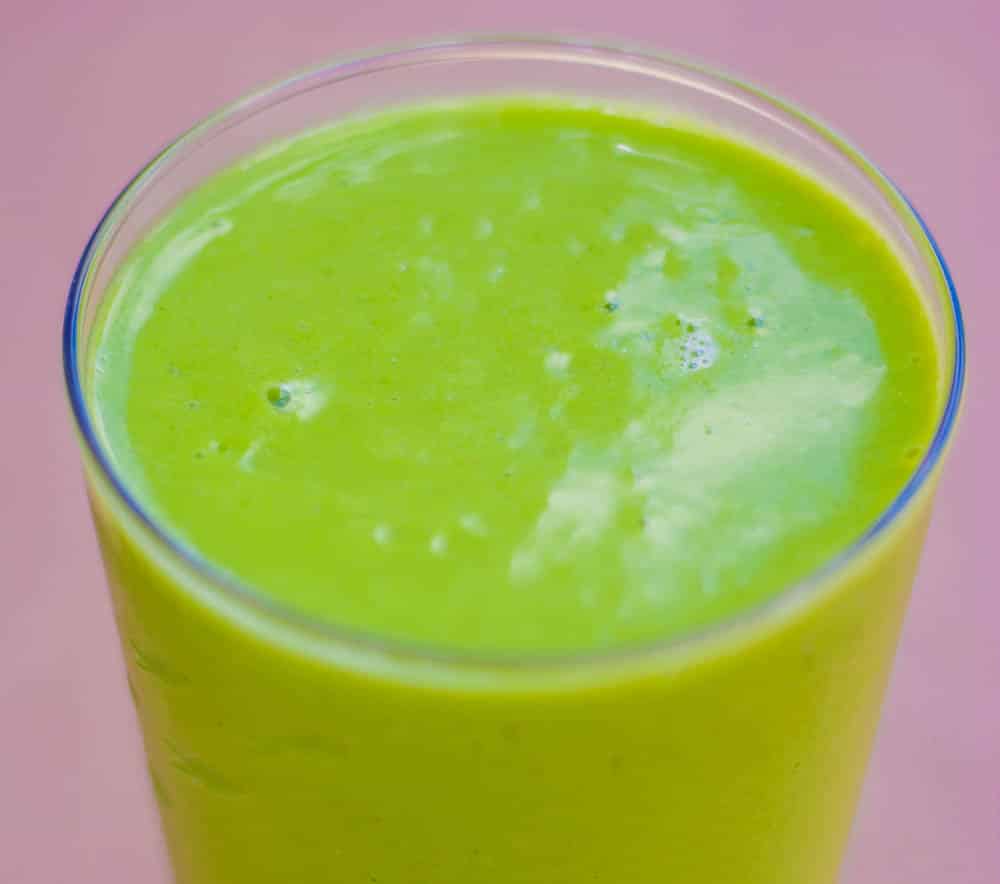 tropical green smoothie in a glass