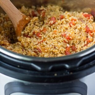 Instant Pot Spanish Rice in the instant pot