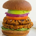 Easy Sweet Potato Black Bean Burgers: Smoky and sweet, only 7 ingredients!