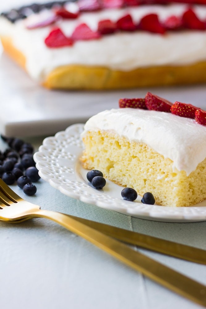 piece of vegan flag cake