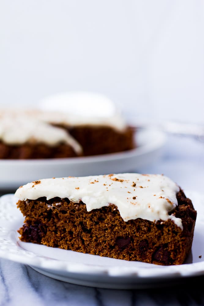 Piece of Oil-free Chocolate Cake with Cashew Frosting