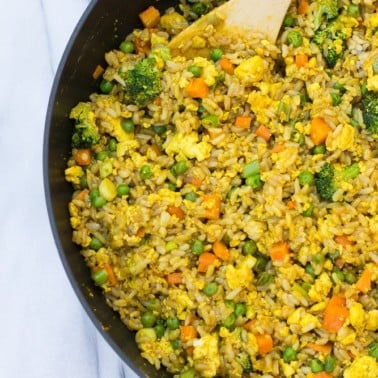 fried rice in pan