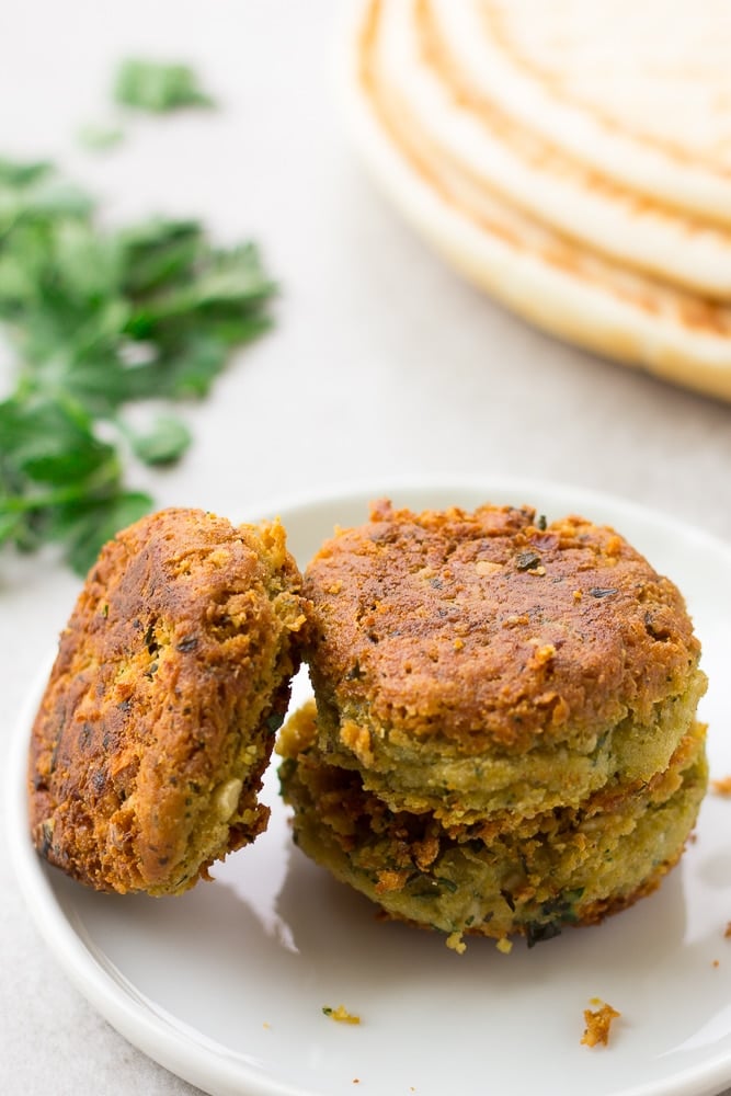 3 vegan falafel on a plate