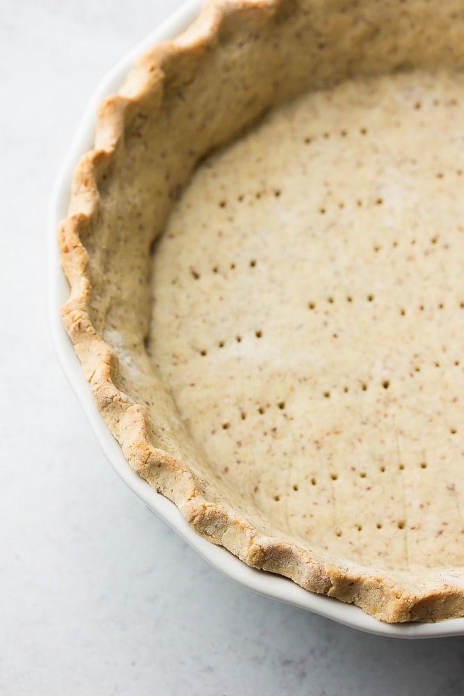 close up image of cooked pie crust showing texture