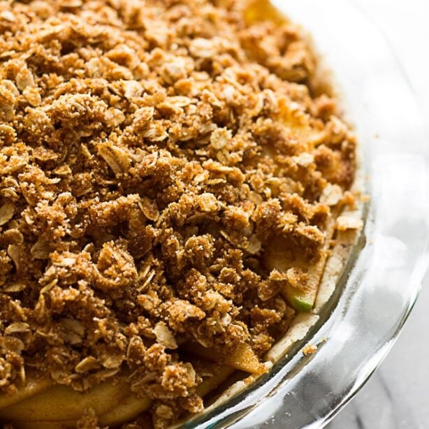 Gluten Free Vegan Apple Crumble Pie - Nora Cooks