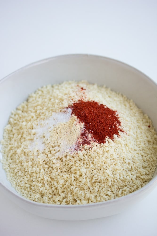 bowl with breadcrumbs and spices for dipping