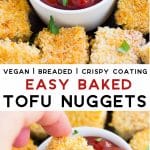 pinterest collage of tofu nuggets
