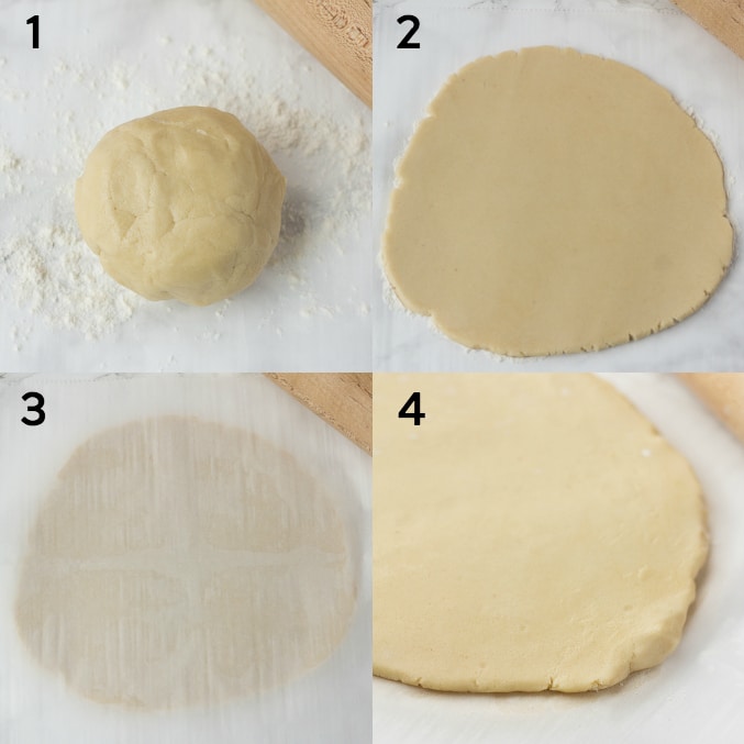 collage of vegan sugar cookies process