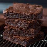 square image of brownies in a stack