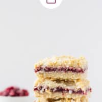 pinterest collage of raspberry bars with text