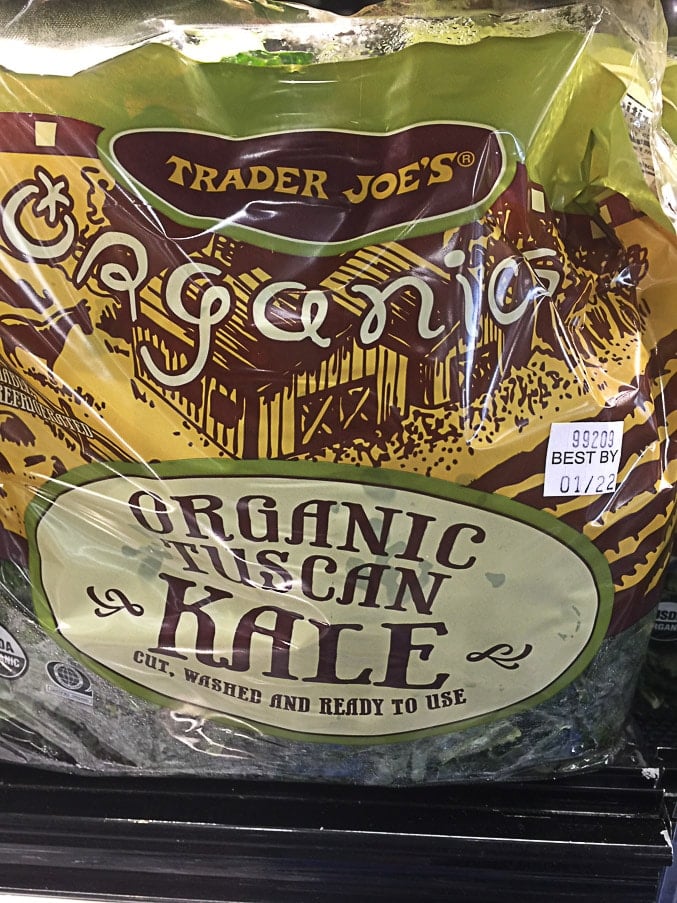 bag of packaged kale