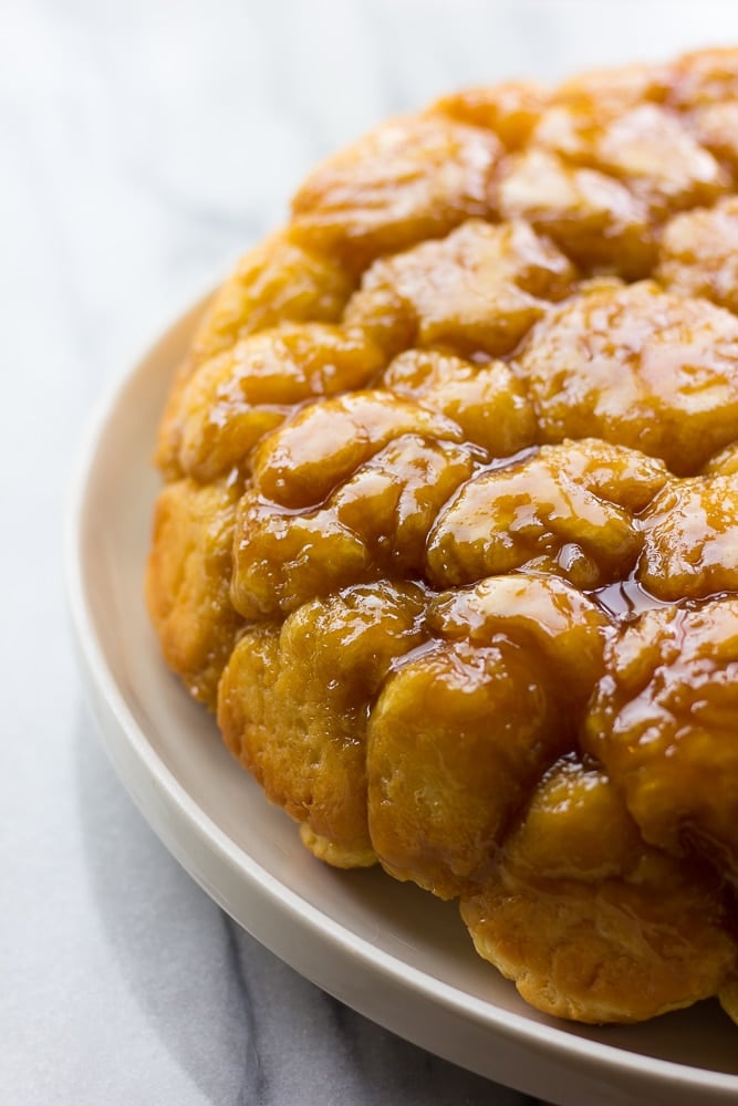 flipped over caramel monkey bread