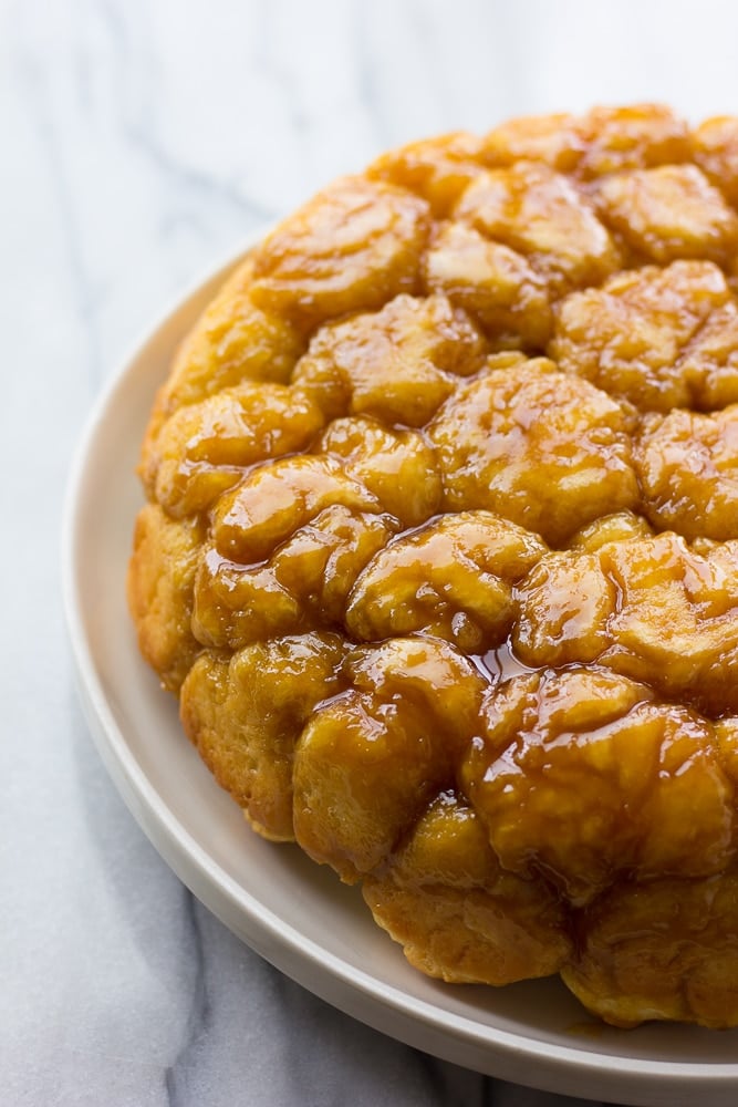 caramel monkey bread on a plate