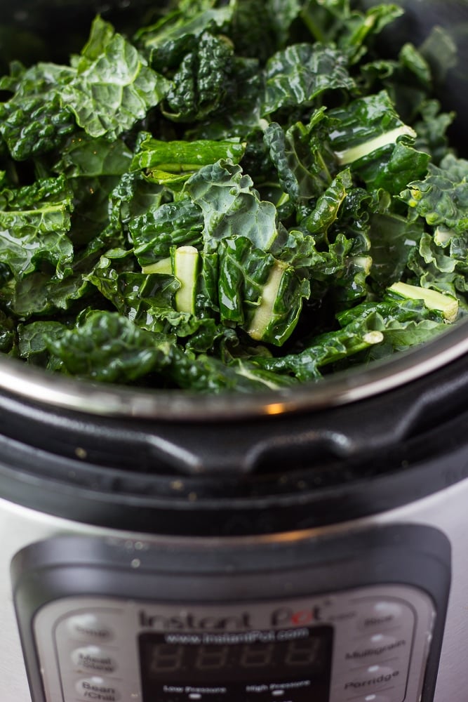 raw chopped kale in instant pot