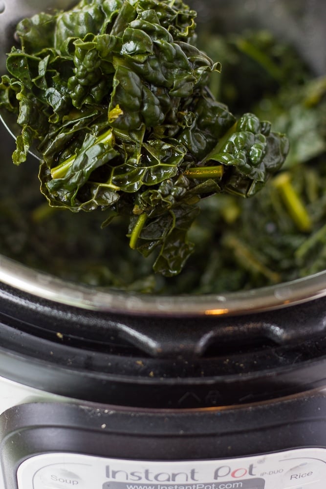 cooked kale in instant pot