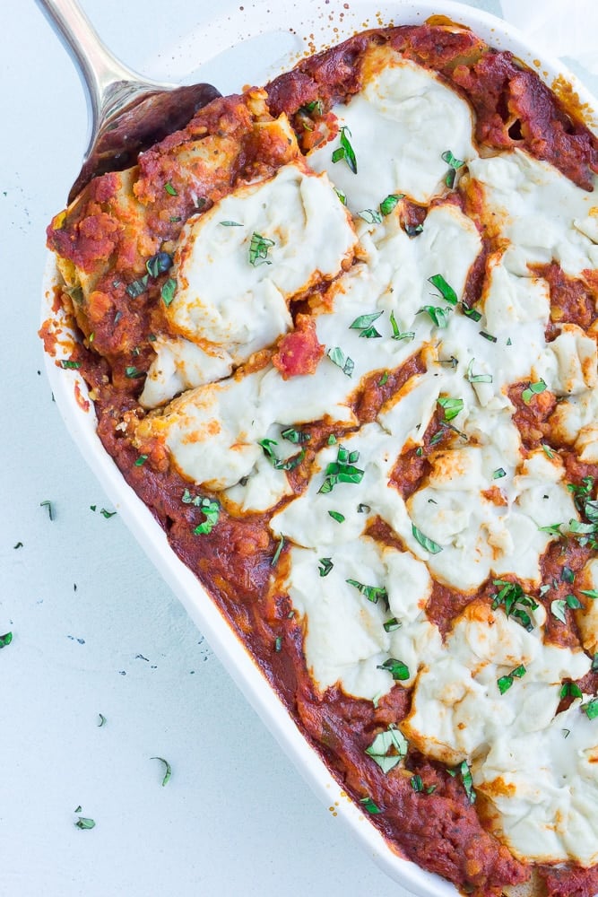 vegan lasagna photo from above