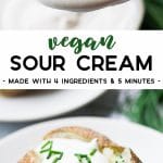 pinterest collage of vegan sour cream with text