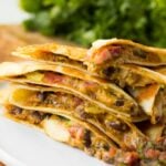 vegan quesadillas stacked