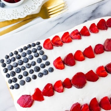 vegan flag cake from top