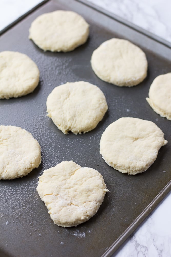 biscuits on baking pan