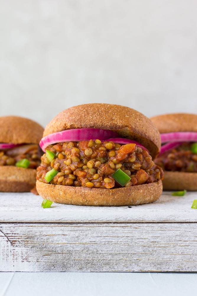 vegan sloppy joe on a board