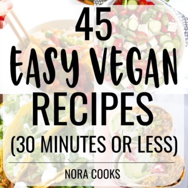 large collage of easy vegan recipes to pin