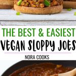 pinterest collage of vegan sloppy joes
