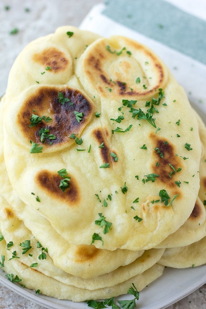 photo of easy naan close up
