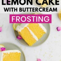 Pinterest collage with text for lemon cake that is vegan
