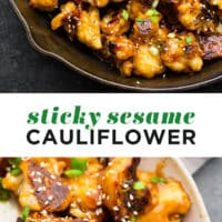 Pinterest collage of sesame cauliflower