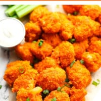 pinterest collage with text of buffalo cauliflower