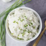 vegan mashed potatoes looking down into the bowl