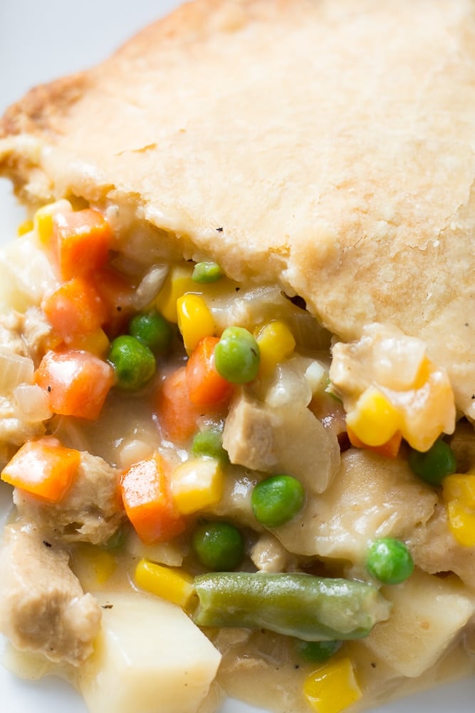 close up of vegan pot pie