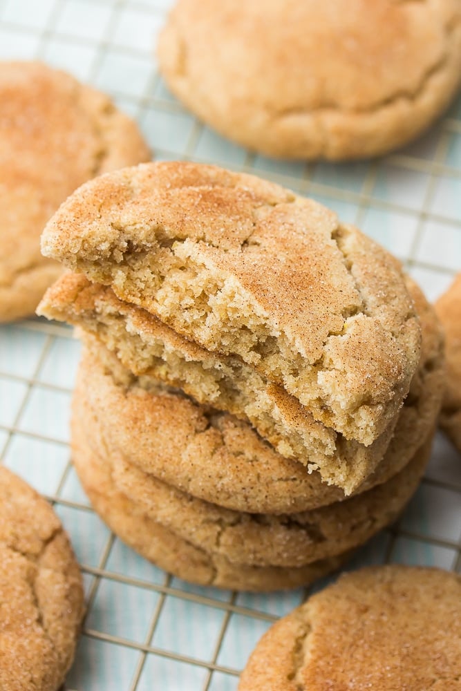 broken cookies in a stack, showing inside texture