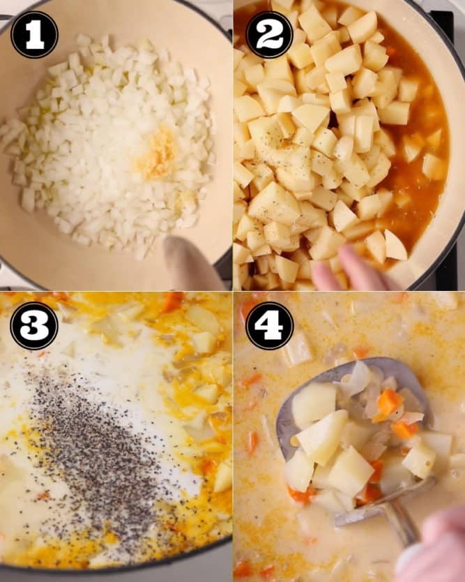 collage of how to make the soup