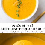 pinterest collage of butternut squash soup with text