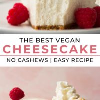 Pinterest collage of cheesecake with text