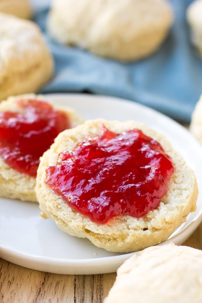 vegan biscuits with jelly on top