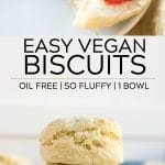 pinterest collage of easy vegan biscuits
