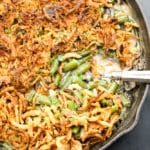 square image of green bean casserole