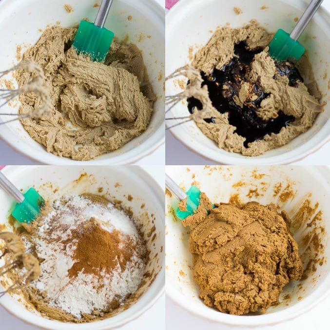 collage of how to make vegan ginger cookies