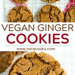 pinterest collage of vegan ginger cookies