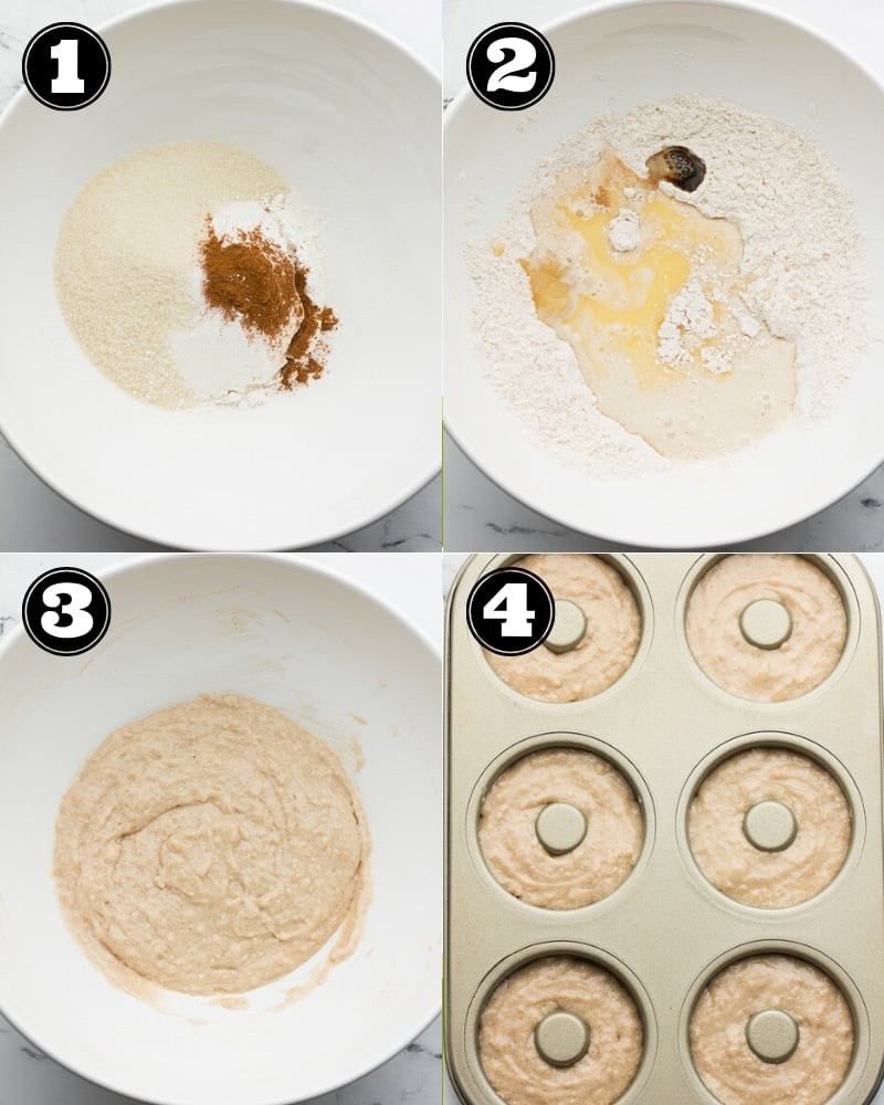 collage 1 of how to make vegan donuts