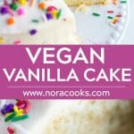 pinterest collage of vegan vanilla cake