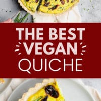 Pinterest collage with text for easy vegan quiche